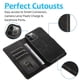 thumbnail image 3 of Funda tipo cartera de PU con tapa para iPhone 14 Pro, con cordón, ranuras para tarjetas, función atril, compatible con carga magnética, anticaídas y protección total., 3 of 5