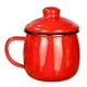 thumbnail image 1 of Taza de esmalte hecha a mano, para acampar, té, café, esmaltada para restaurante. Rojo, 1 of 9
