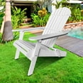 thumbnail image 3 of Adirondack Chair Outdoor Wooden Patio Chairs Folding Weather Resistant Lawn Chair w/Arms, Modern Reclining Seating Fire Pit Chair for Deck Backyard Garden Bench Pool, White, 3 of 7