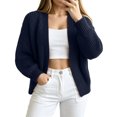 thumbnail image 6 of Wenini Women's Fall Solid Color Long Sleeve Knit Cardigan Sweater Outerwear Top Without Button, 6 of 6