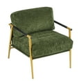 thumbnail image 2 of Christopher Knight Home Mid-Century Modern Upholstered Accent Chair, Wooden Armrest, Metal Frame, Green, 2 of 9