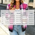 thumbnail image 3 of Lutiedan Plaid Bomber Jacket for Women Zip up Long Sleeve Cropped Jackets Fall Winter Casual Warm Outwear with Pocket S-XXL,Hot Pink, 3 of 8