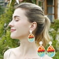 thumbnail image 6 of Fiaya Women Easter Egg Earrings, Cute Rabbit Drop Studs, Hand-Woven Ins Sequin Rice Bead Earrings, Easter Gifts for Women (A), 6 of 8