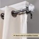 thumbnail image 2 of Juego de barra de cortina doble para ventanas, barras decorativas para cortinas, longitud ajustable de 28 a 48 pulgadas, 3/4 pulgadas de diámetro, níquel dorado, acabados cuadrados acrílicos, peltre de 28 a 48 pulgadas, 2 of 5