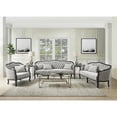 thumbnail image 3 of ACME Furniture Samael Linen Fabric Loveseat with 2 Pillows in Gray/Dark Brown, 3 of 10