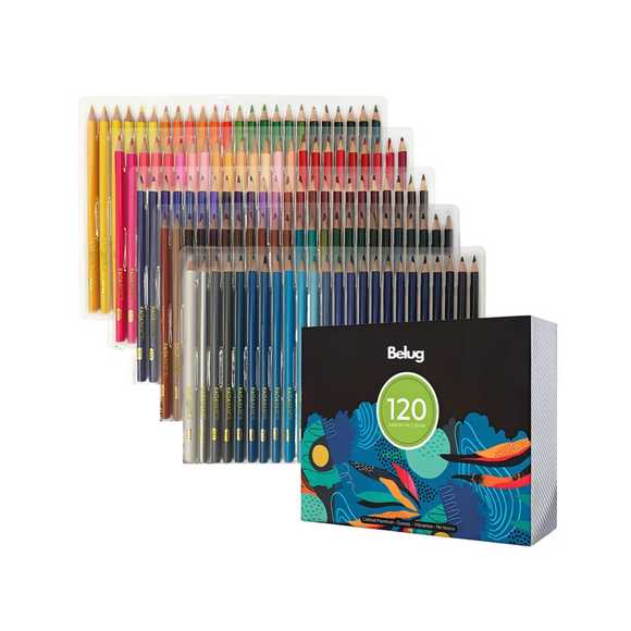 Juego De Lápices Para Dibujar Pintar De Colores Vibrantes 120 Pz Belug Multicolor