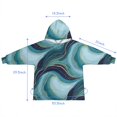 thumbnail image 7 of Blue Gold Wave Marble Pattern Blanket Hoodies for Kids 6-13YR Oversize Wearable Blanket Hoodies for Boys Girls Teens, 7 of 7