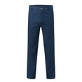 thumbnail image 4 of Luwomo Mens' Leisure Jeans Fall Straight Leg Loose Fit High Waisted Style Long Trousers Regular Denim Pants Dark Blue2,38, 4 of 8