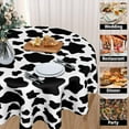 thumbnail image 3 of Black&White Cow Print Round Tablecloth Cow Print Tablecloth 60 Inch Waterproof Animal Tablecloth for Party Picnic Tabletop Dining Room Indoor and Outdoor Dining Decorative Patio, 3 of 6