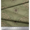 thumbnail image 3 of Soimoi Silk Fabric Leaves & Sacred Geometry Geometric Decor Fabric Printed Yard 42 Inch Wide, 3 of 3