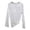 White, variant on Women's Metallic Tops Long Sleeve Crew Neck Holographic Shiny T-Shirt (Pink M)