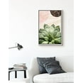 thumbnail image 2 of PixonSign Framed Canvas Print Wall Art Agave Succulent by Brown Circle Botanical Wilderness Mixed Media Modern Art Chic Colorful Multicolor Pastel for Living Room, Bedroom, Office - 16"x24" White, 2 of 5