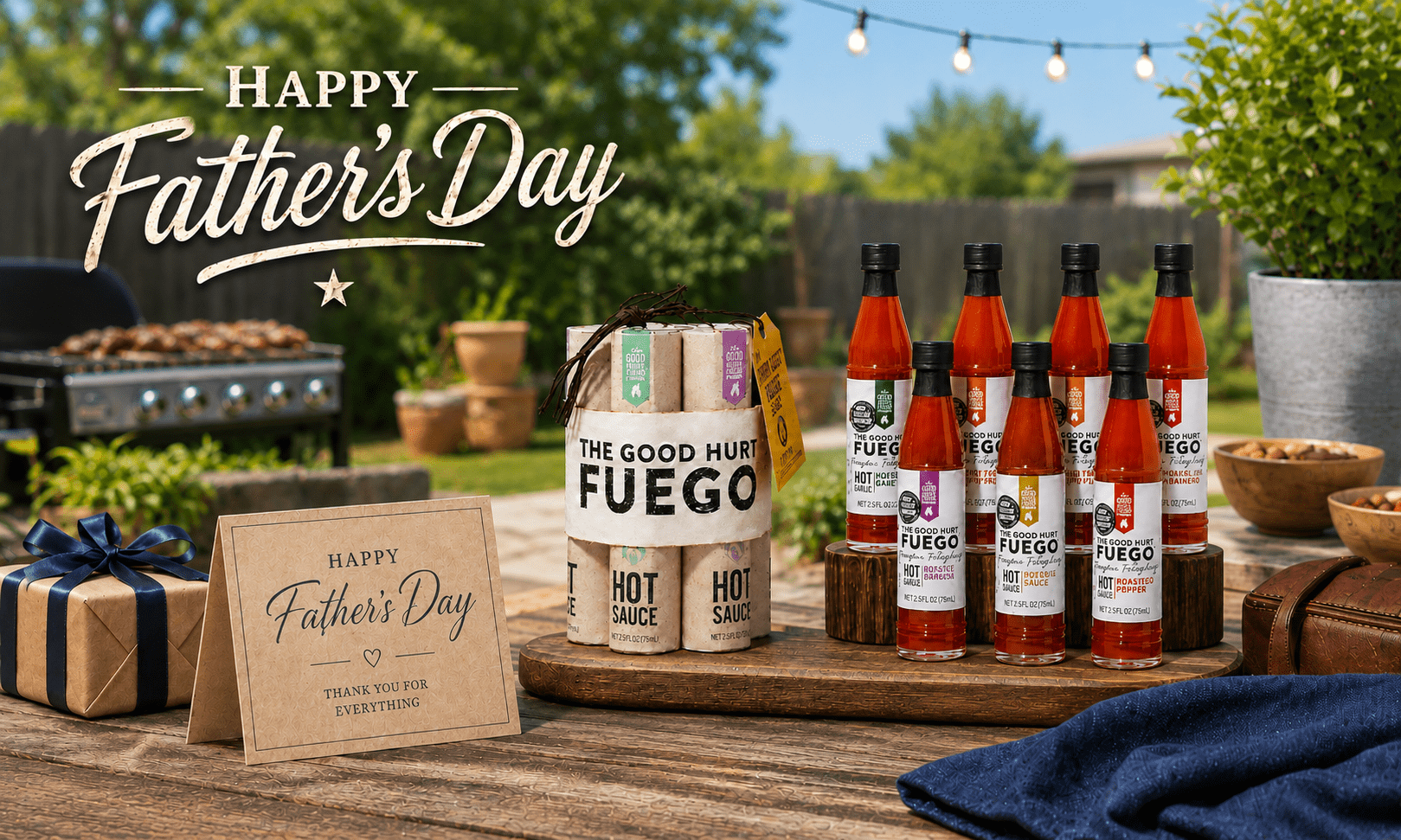 Thoughtfully The Good Hurt Fuego Hot Sauce Variety Pack, Different Flavors and Peppers from Around the World, Allergen-Free, Sampler Set for Father's Day Gifts, 7 Pack