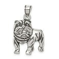 thumbnail image 3 of 925 Sterling Silver Antiqued Bulldog Shaped Pendant, 3 of 5