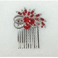 thumbnail image 2 of Faship Gorgeous Red Rhinestone Crystal Floral Hair Comb, 2 of 4