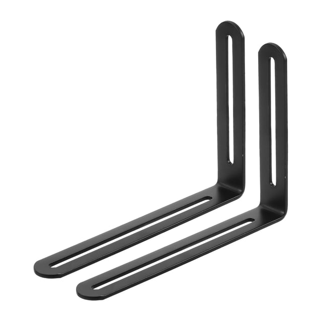 Uxcell 2Pack Soporte de esquina ajustable en forma de L con ranura, 6.5" x 4.72" soporte, negro