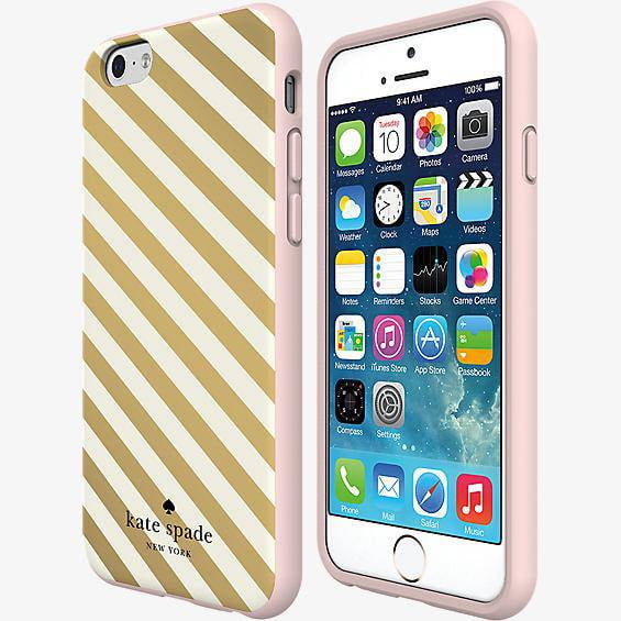 Kate Spade Flexible Hardshell Case for Apple iPhone 6/6s Diagonal Stripe  Gold/Cream | Walmart Canada