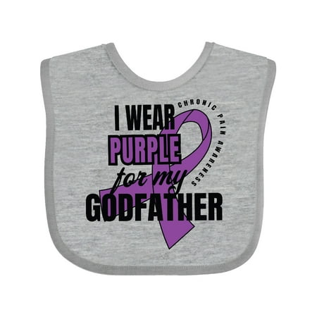 

Inktastic Chronic Pain I Wear Purple For My Godfather Gift Baby Boy or Baby Girl Bib