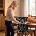 thumbnail image 6 of Spooky Dancing Skeleton Pattern Halloween Chair Cover, Bow Tie Decor Seat Slipcover for Indoor Restaurant Halloween Dinner Party Decoration, 6 of 7