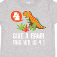 thumbnail image 4 of Inktastic 4th Birthday Party Dinosaur Boys Toddler T-Shirt, 4 of 5