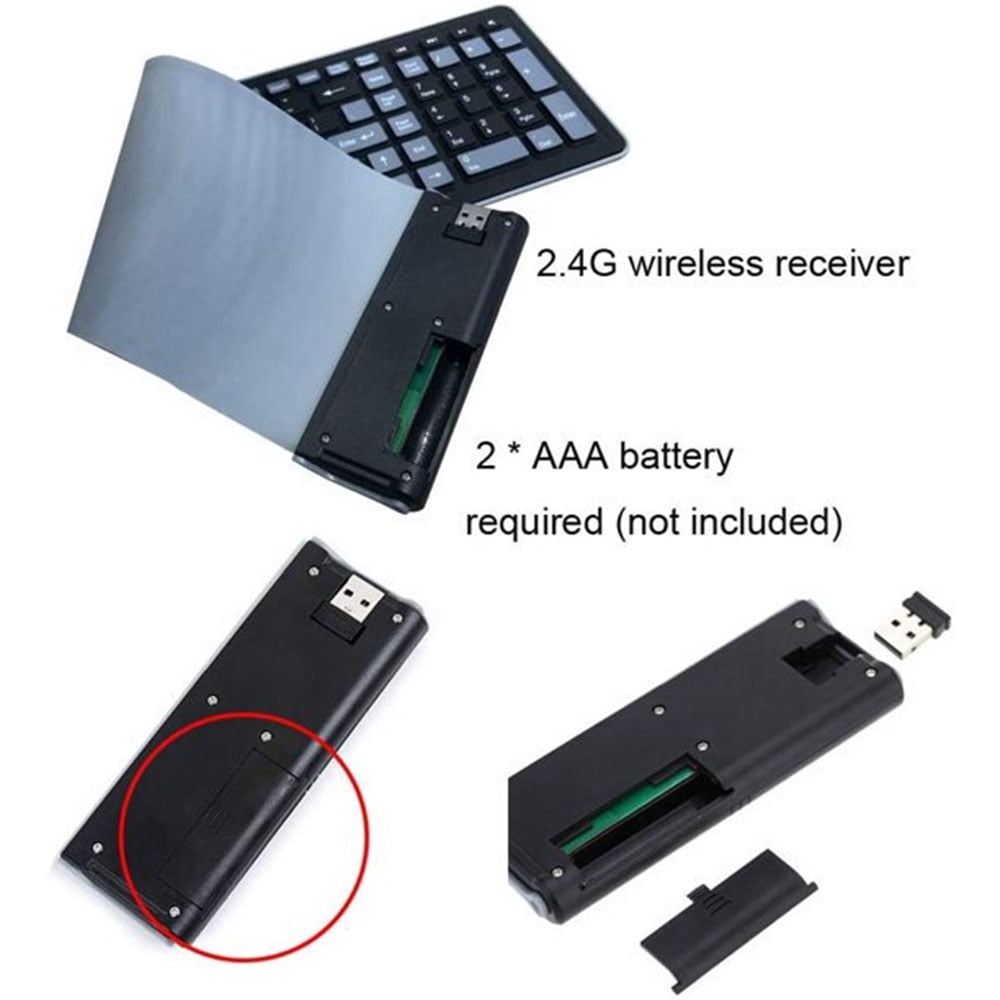 CNKOO Silicone Keyboard Wireless Bluetooth Waterproof Rollup Keyboard for Notebook/PC/Laptop