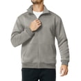 thumbnail image 5 of KeShDi Quilted Jacket Men's Full Zip Up Sweatshirt Casual Lightweight Long Sleeve Mock Neck Jackets with Pocket Gray 2X, 5 of 7