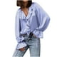 thumbnail image 3 of Sudadera de lactancia,Blusa con volantes y lazo para mujer, cuello en V y mangas acampanadas, tejido suave y transpirable, camisa informal de manga larga para uso diario y en casa, sopatenor, 3 of 9