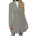 thumbnail image 4 of jtjvou Wool Coats for Women Casual Stand Collar Long Pea Coat 2025 Winter Fashion Single Breasted Warm Jacket Overcoat Gray XXL, 4 of 9