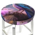 thumbnail image 3 of Honeii Beautiful Flower Blue Bird Bar Stool Covers – Perfect Fit for 12" to 14" Round Stools, Crease-Resistant, Stretchy, Washable & Dustproof Seat Slipcovers-13 inch, 3 of 7
