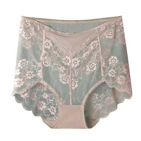 Aofany Women s Ultra-Thin Lace Panties Large Size High Waist Sexy Breathable Mesh Briefs Butt Lifting And Tummy Control Daily Underwear