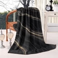thumbnail image 2 of Black Gold Marble Pattern Blanket,Comfortable Soft Flannel Throw Blanket,All Season,Warm Lightweight Blankets for Sofa Bed Couch Living Room Chair,40"x50", 2 of 4