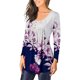 thumbnail image 4 of Moda Mujer O-cuello Camiseta de manga larga Botón de impresión de otoño Blusa suelta Tops Fridja fksj1999, 4 of 7