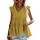 thumbnail image 1 of SAYOO - Chaleco holgado con volantes y plisado con cuello en V para mujer, informal, sin mangas, a la moda SAYOO Estilo de ocio, 1 of 8