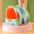 thumbnail image 2 of Cute Cartoon Pattern Hamster House Hideout for Dwarf Rabbit, Hedgehog, Squirrel - Soft and Skin-friendly Winter Nest - Hamster Cage Accessories, 2 of 8