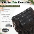 thumbnail image 3 of Clip in Hair Extensions, 4 count 16 inch Curly Hair Extensions Short Soft  Hairpiece Lace Weft Curly Wave Clip Ins Extensions Invisible for Women,Natura Off Brown, 3 of 6