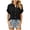 Black, variant on Sheghy Women Tops Cotton Solid Crew Neck Shirt, Button Front Short Sleeve Top with Side Pockets Blouse
