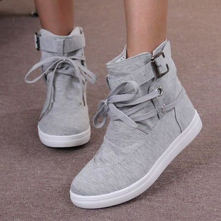 

ZMHEGW Women Boots Wedges Colorblock Thick Soled Short Boots Shoes