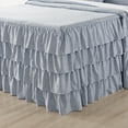 thumbnail image 4 of JML 3 Piece Ruffle Skirt Bedspread Set,Soft 30" Drop Coverlet Set,Queen,Navy, 4 of 7