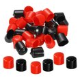 thumbnail image 1 of Unique Bargains 30pcs 24mm Rubber End Caps Cover Assortment Vinyl Screw Thread Protector Round PVC Vacuum Caps, Black Red, 1 of 5