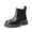 BLACK-PU, variant on Girls Chelsea Boots Side Zipper Lug Sole Ankle Booties Toddler/Little Kid/Big Kid