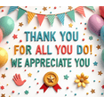 thumbnail image 4 of Yatrandify Colorful Decoration Thank You Banner Balloon Theme Appreciation Design for Employee Recognition Office Party School Event, 4 of 7