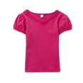 thumbnail image 4 of MZXELPRJD Girls Puff Short Sleeve Tops Kids Summer T Shirts Teens Crewneck Fashion Tees Toddler Solid Color Short Sleeve Round Neck Blouse, 4 of 5