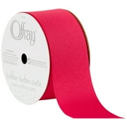 Offray Ribbon, Shocking Pink 1 1/2 inch Grosgrain Polyester Ribbon, 12 feet