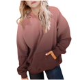 thumbnail image 2 of Resicozy Hoodies For Teen Girls Long Sleeve Gradient Color Cute Hoodie with Pocket Lightweight Y2k Comfy Oversized Hooded Sweatshirt 3-15 Years Dark Gray 170, 2 of 6