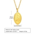 thumbnail image 2 of Muslim Islamic Quran Allah 14K Yellow Gold Necklace Chain for Men Women Arabic Islam Jewelry, 2 of 6