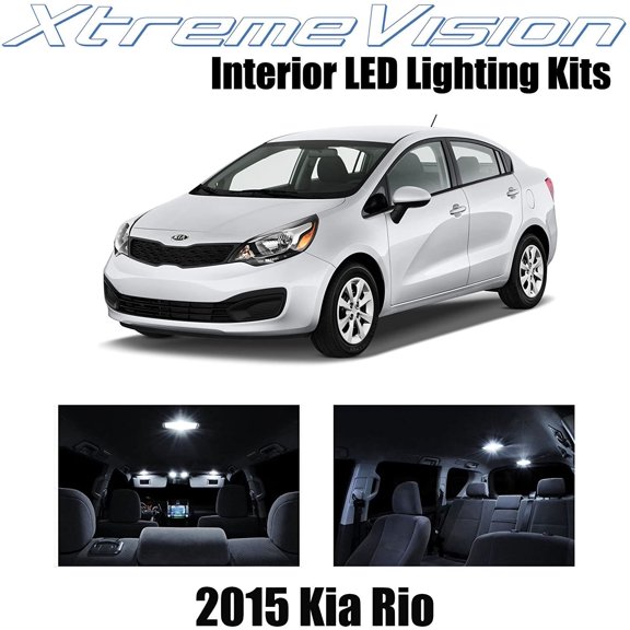 XtremeVision Interior LED for Kia Rio 2015 8 pcs Pure White Interior LED Kit Installation Tool