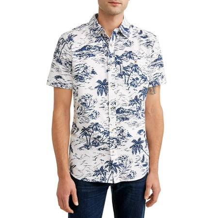 Lee Men's Short Sleeve Button Down Shirt with All-Over Prints, Available up to size