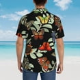 thumbnail image 6 of Kll Men'S Hawaiian Shirt Short Sleeve Button Down Beach Shirts-Multicolored Butterflies, 6 of 8