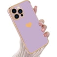 thumbnail image 1 of Funda compatible con iPhone 13 Pro Max para mujer y niña, con borde chapado, diseño de corazón de amor, suave TPU con protección a prueba de golpes en las 4 esquinas, para iPhone 13 Pro Max de 6,7, 1 of 8