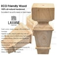 thumbnail image 3 of LAVANE 6 inch / 15cm Wooden Furniture Legs, Set of 4 Solid Wood Carved Geometry Unfinished Replacement Bun Feet with Mounting Plate & Screws for Sofa Cabinet Couch Table TV Stand, 3 of 7